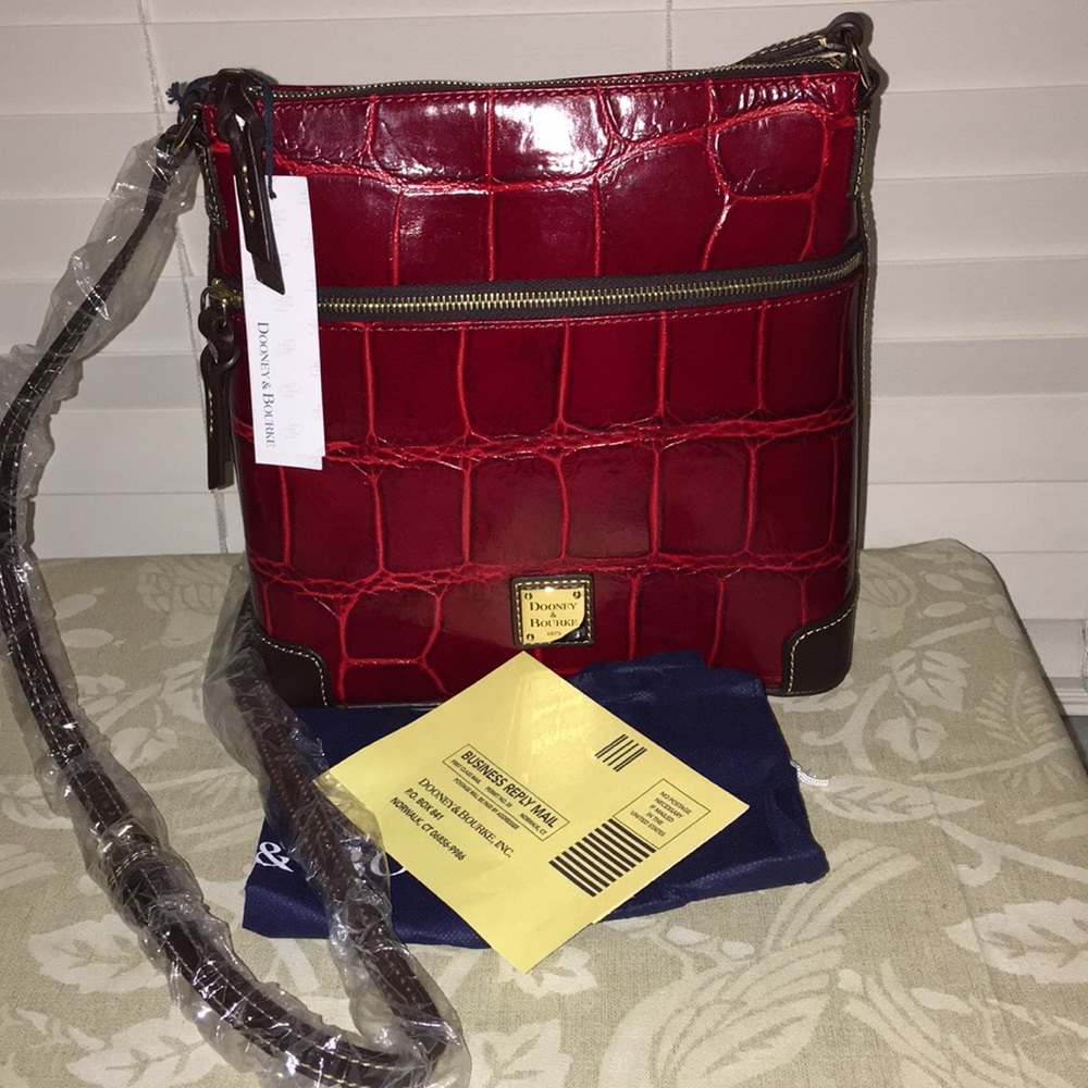 Dooney & Bourke Leather Croco Emb Crossbody